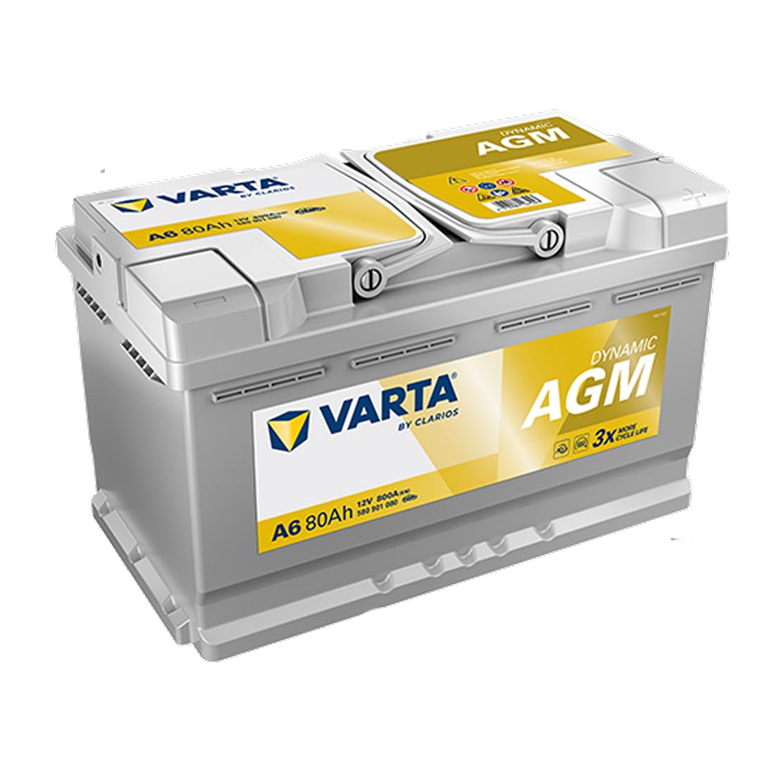 【たーち】VARTA 580-901-080 F21 AGMバッテリー VARTA バルタ（ドイツ製）AGM 80Ah (580-901-080 A6(旧F21）LN4AGM